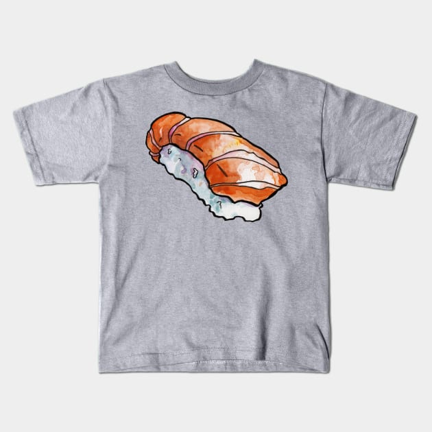 Salmon Nigiri Kids T-Shirt by JenTheTracy